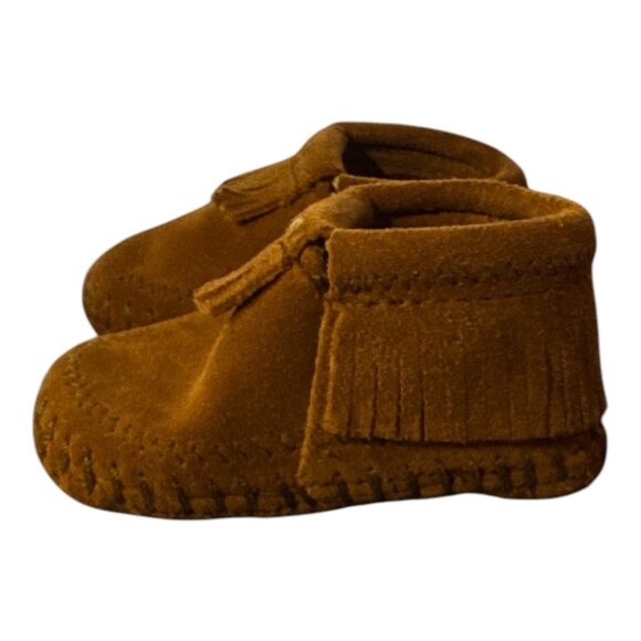 Minne Tonka - Moccasin Riley Booties for Babies - Brown - Size 2 Infant - Picture 2 of 8
